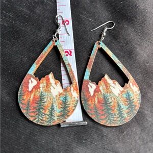 Mountain Scene Teardrop Earrings